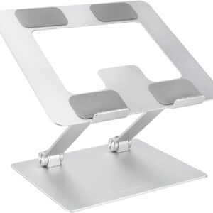 Sturdy and Portable Ergonomic Laptop Stand for Desk, Adjustable Riser, Fits all Laptops and Notebooks up to 17.3 Inch, Silver, 10 x 8.7 x 6 in