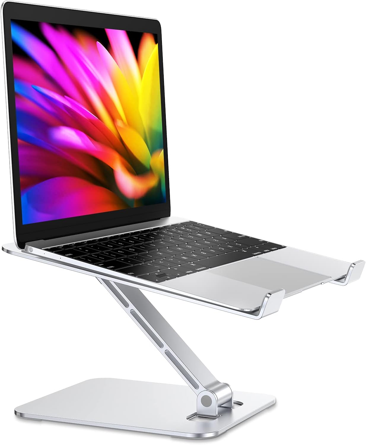 Foldable Laptop Stand, Height Adjustable Ergonomic Computer Stand for Desk, Aluminum Portable Laptop Riser Lecterns Holder Mount Compatible with 10-16"