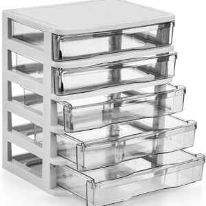 Small Storage Bin, Plastic Organizer, Storage Bin Container with Drawers for Desk, Accessory, Stationery