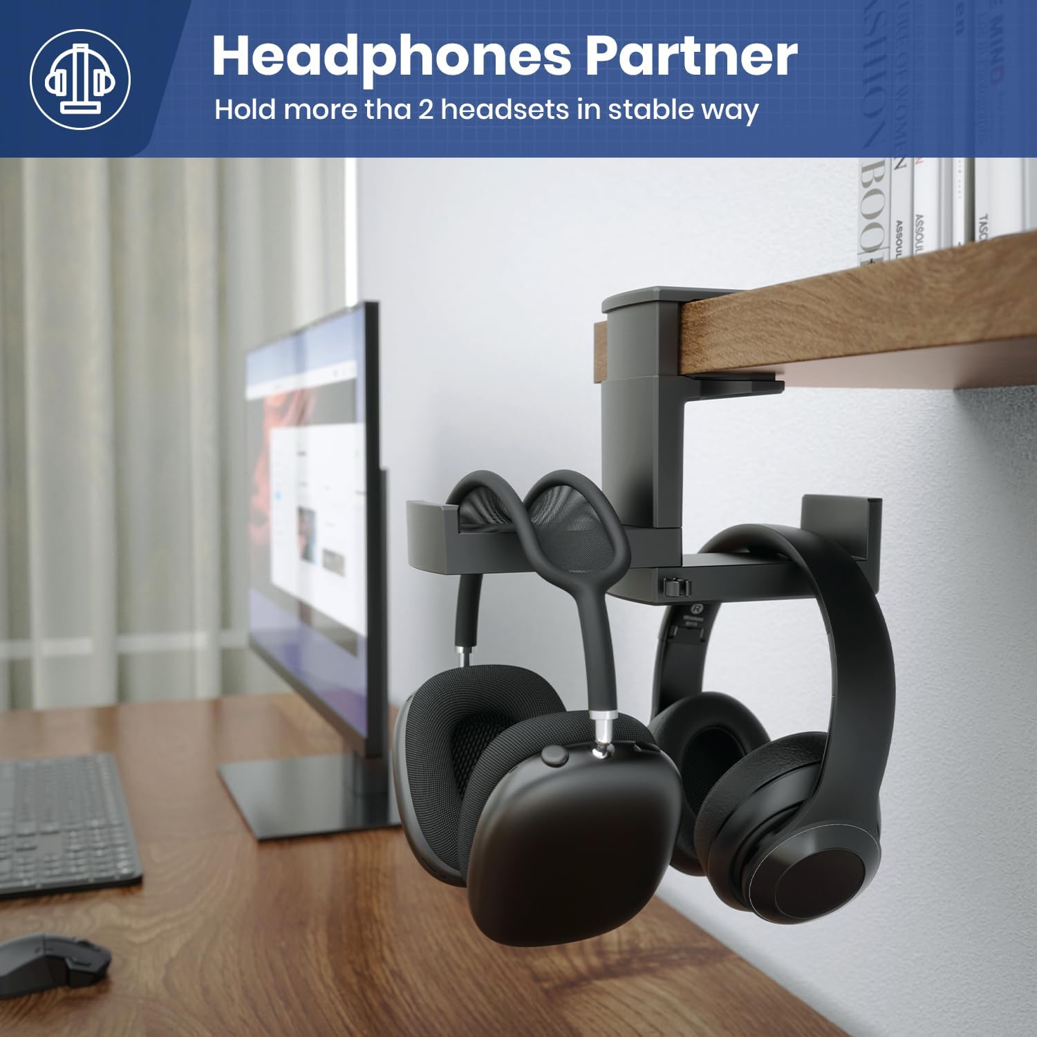 Dual Headset Clamp Stand - Image 2