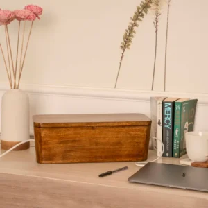 Wholesale Cable Management Box - Natural Wood