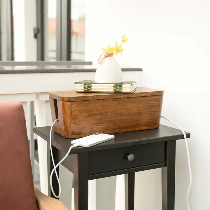 Wholesale Cable Management Box - Natural Wood - Image 2